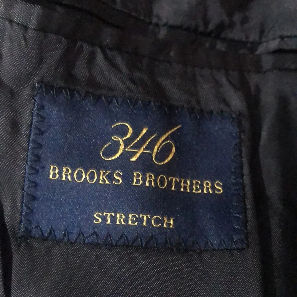 Brooks Brothers 346 Mens Wool Sports Coat Suit Blazer, Size 40 Regular Navy Blue